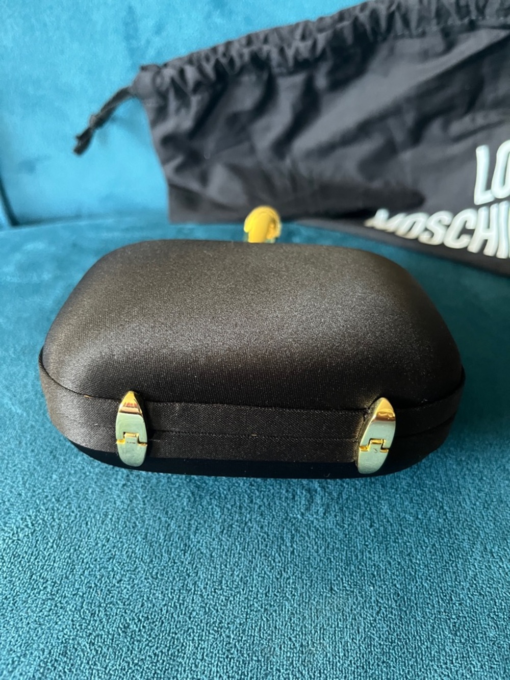 Love Moschino Black Clutch with Gold Frog Detail - Picture 6 of 6